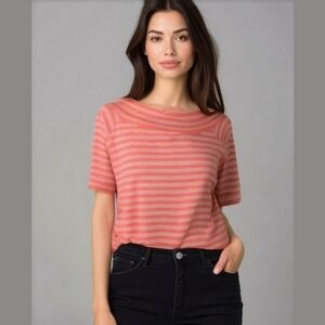 Fenn Wright Manson top, pink/light brown stripes, size L